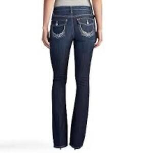 Rock & Republic Kasandra Jeans Size 8M Rhinestone Wing Embellished Boot 30 X32